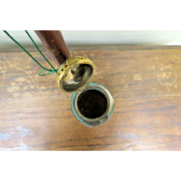 Vintage German Porcelain Hunting Tobacco Pipe W/ Natural Branch Stem 13" Moose - Picture 5 of 8